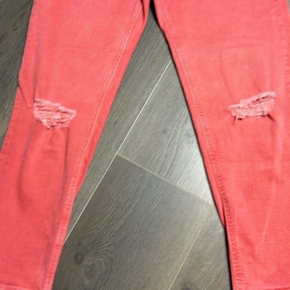 Pilcro and Letterpress High Rise Slim Distressed Jeans Coral - Picture 8 of 14